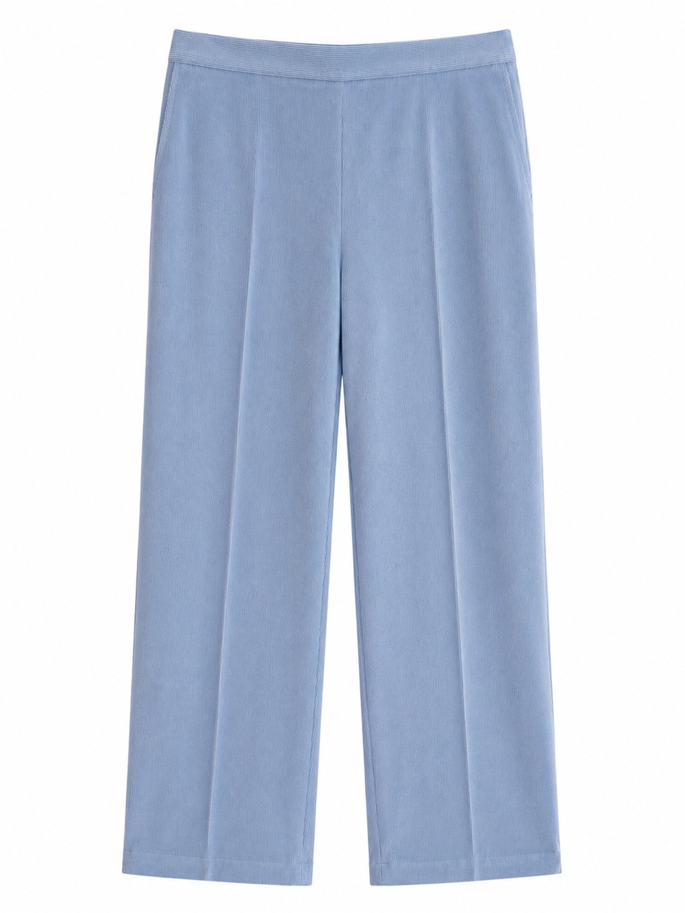 NWT! Alfred Dunner Light Blue Ribbed Pull-On Wide Leg Pants. Size: 18
